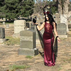 NWOT Burgundy Venice Lace and Mesh Sleeveless Bodysuit - Small